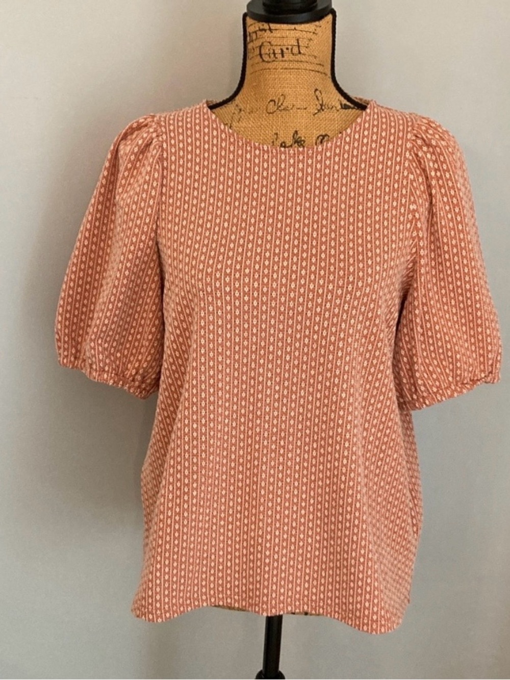 NWOT Madewell Patterned Puff Sleeve Blouse Women Size Large